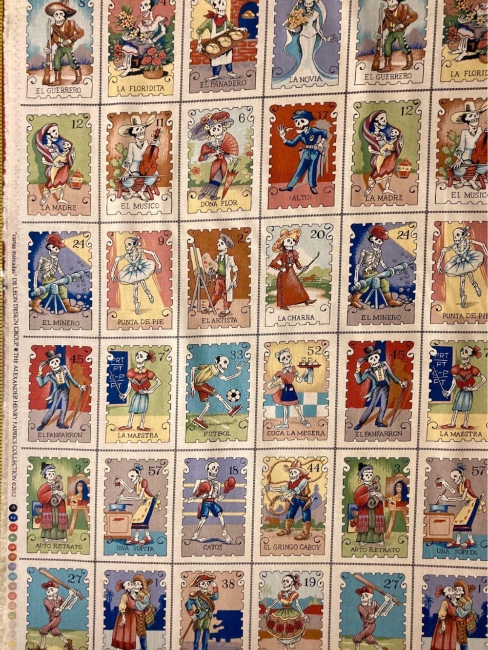 “Cartas marcadas” Alexander Henry fabric 2012–42Lx44W